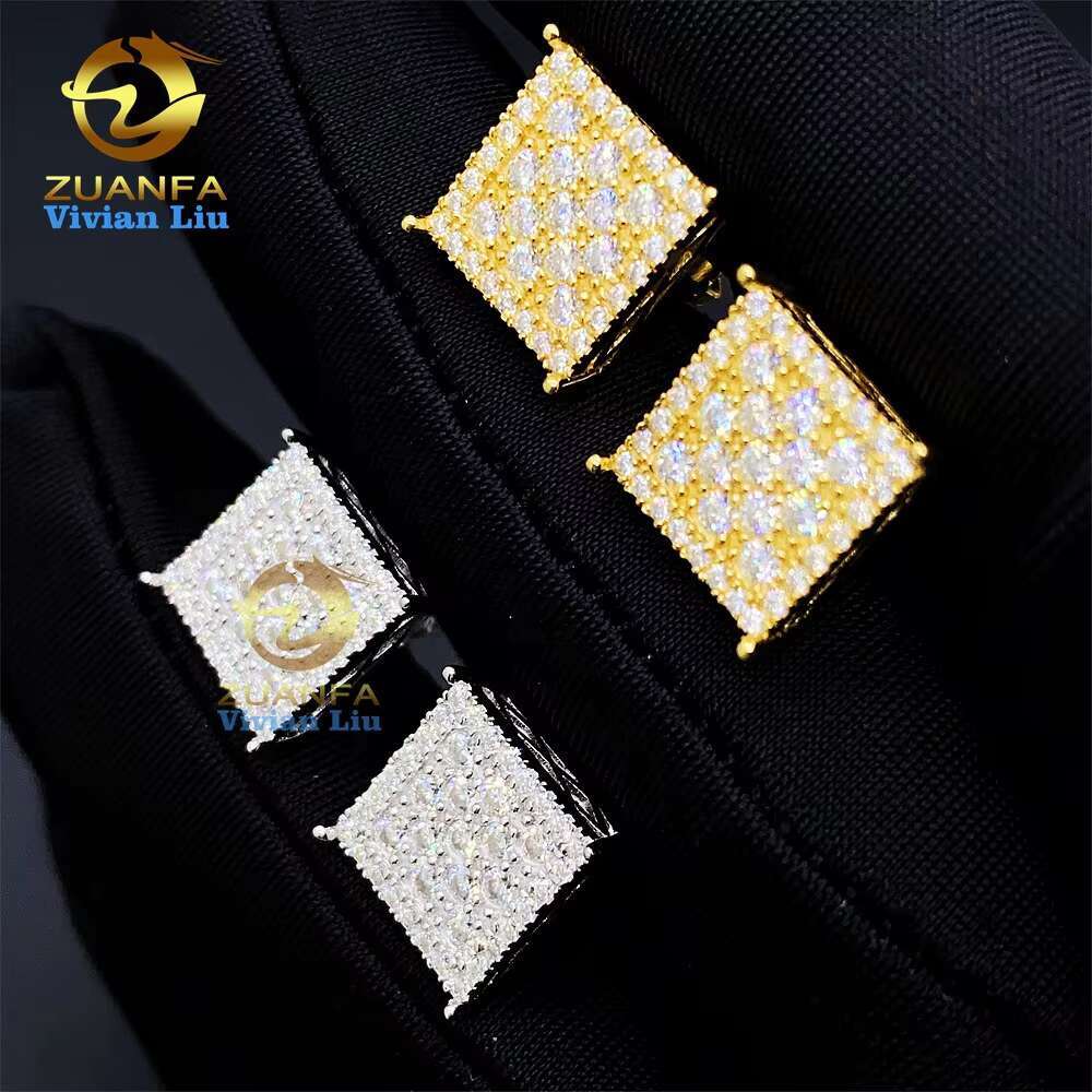 Wholesale Price Vvs Moissanite Diamond Women Jewelry Custom 18k Gold Plated 925 Sterling Silver Stud Earrings