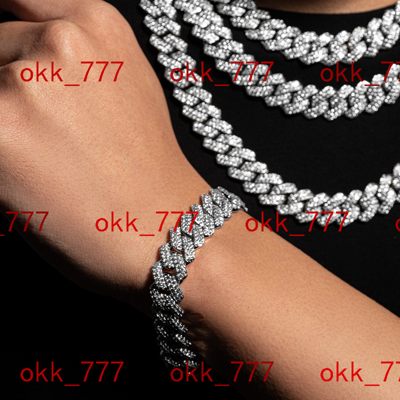 Custom Fashion 925 Silver Moissanite Cuban Link Necklace Mossinate Diamond Chain With Iced Out Diamond Customizable Jewelry