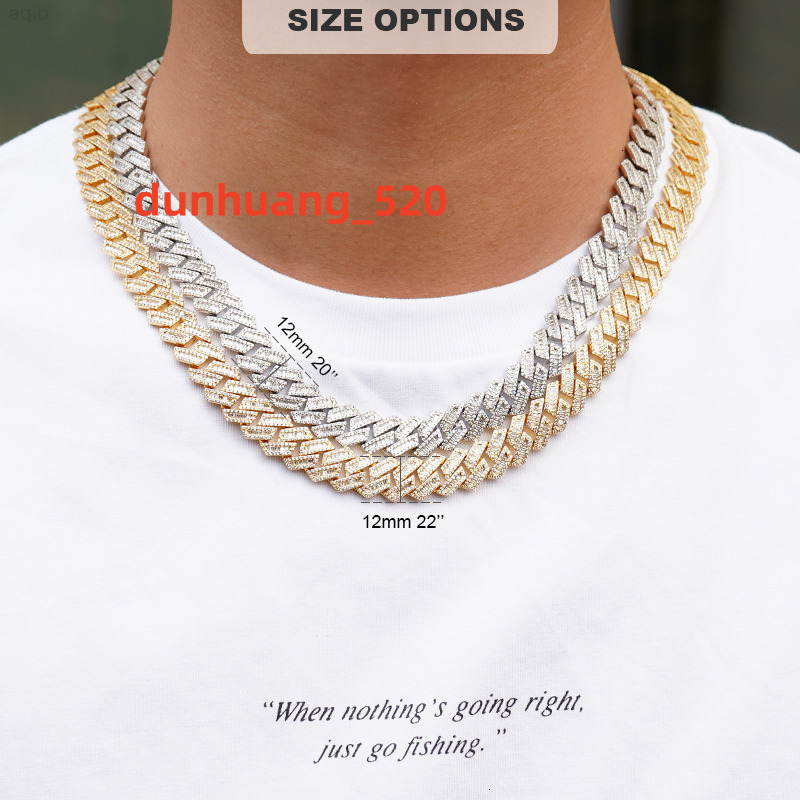 Iced Out Vvs Moissanite Diamond Pass Test Rapper Jewelry 14k Gold Plated 925 Silver Cuban Link Chains