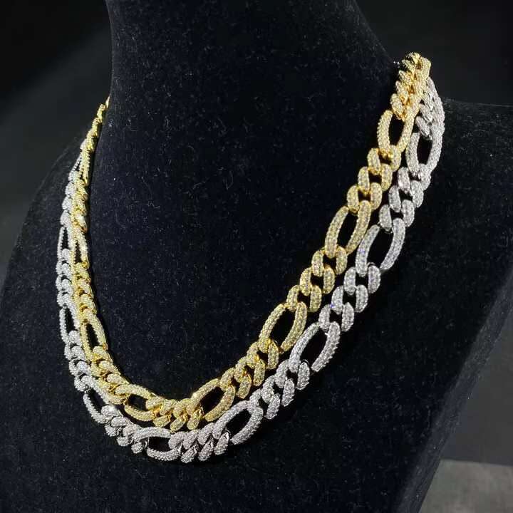 925 Sterling Silver VVS D Colour Moissanite LINK Chain Hip Pop Necklace Iced Out Cuban Cut Chain Choker Men Necklace Chain