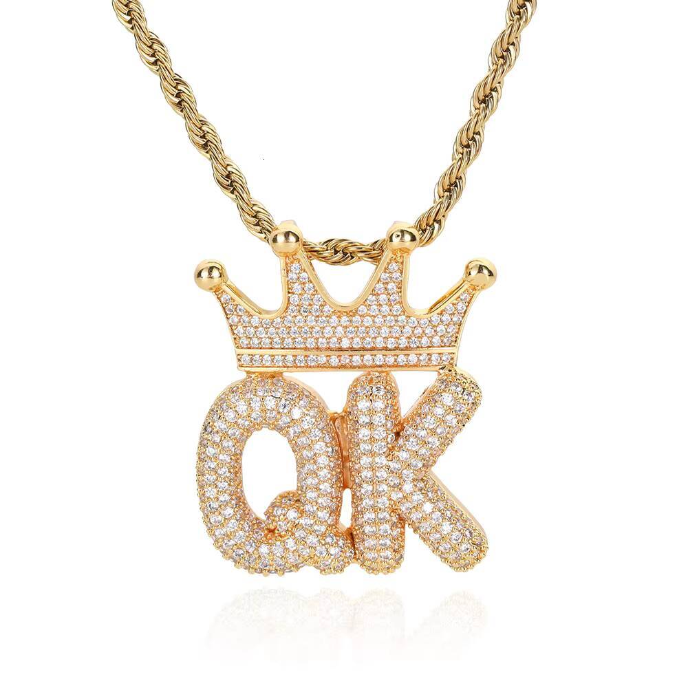 Custom Name Diamond Letter Necklaces Pendant Hip Hop Style Bling Iced Out Personalized Fine Jewelry for Men and Women Customizable