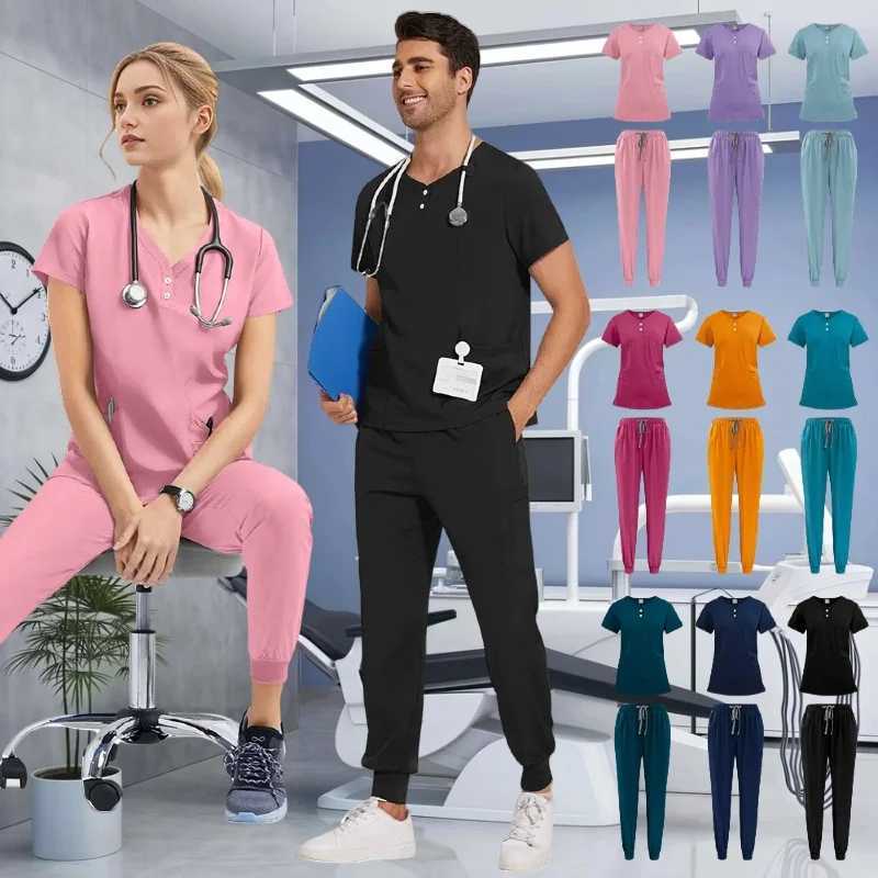 New Liahtweiaht anti wrinkle surgical uniform female medical nurse scrub set soft and breathable jogging nursing clinical work clothes X250410