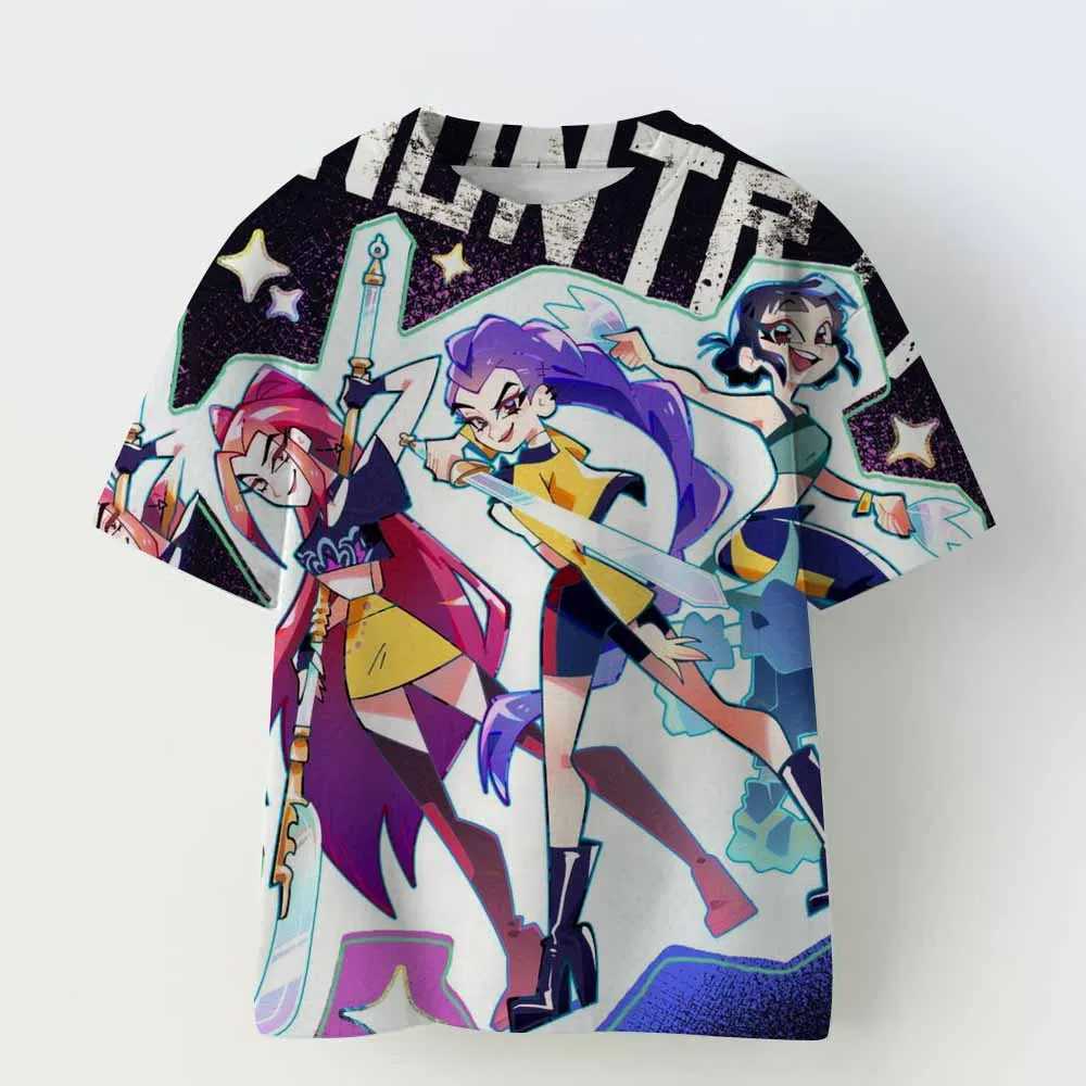 KPop Demon Hunters Tiger Girls Boys T Shirt K-Pop Demon Hunters Childrens Clothing T-shirts Cute Cartoon Print Tee Tops Z251111