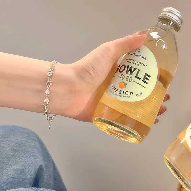 Fashion Zircon Ins Bracelets for Women Sweet Girls Sparkling Hollow Heart Delicate Chain Bracelet Party Jewelry GiftsC250410