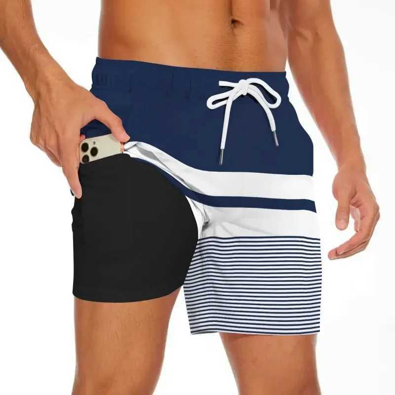 Mens printed beach shorts surfboard pineapple graphicPants summer Hawaiian swimsuit swimming cool ice dryW250410