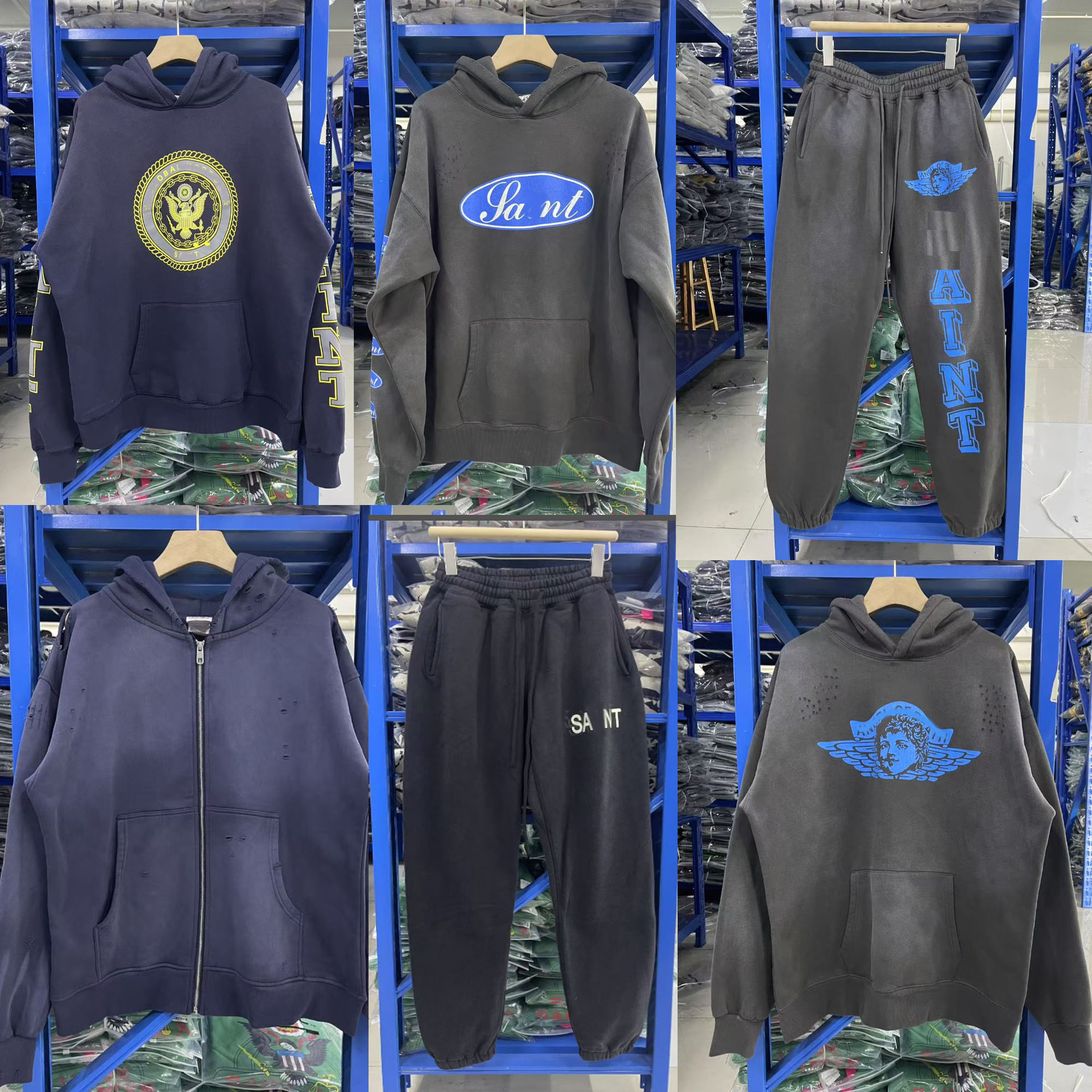 SAINT Michael hoodie Designer sweatshirt mens hoodie women Letter Printed Design Long Sleeve Round Loose Sweater white gray cotton streetwear clothing