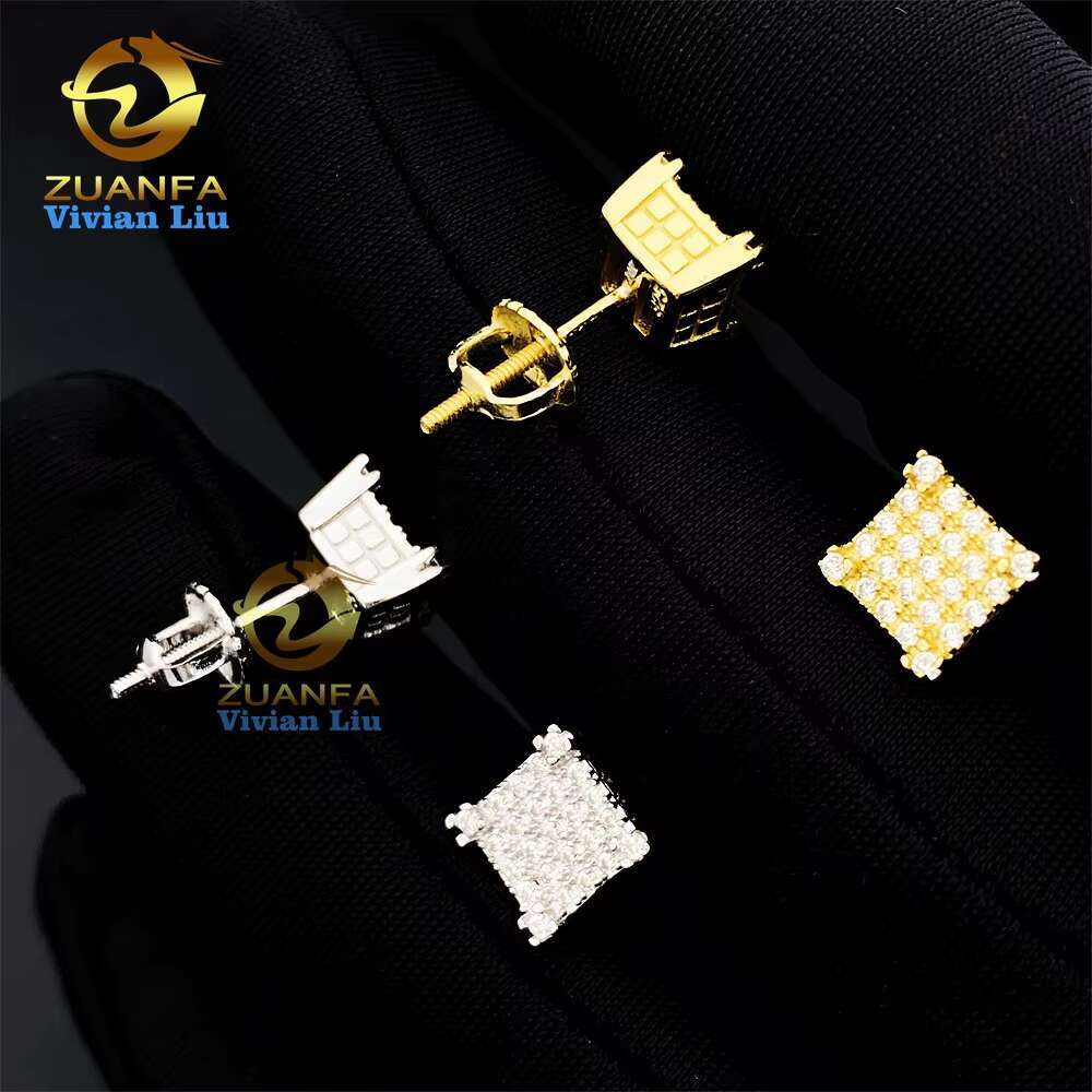 Wholesale Price Fine Jewelry Luxury Diamond 925 Sterling Silver Vvs Moissanite Jewelry Stud Earrings