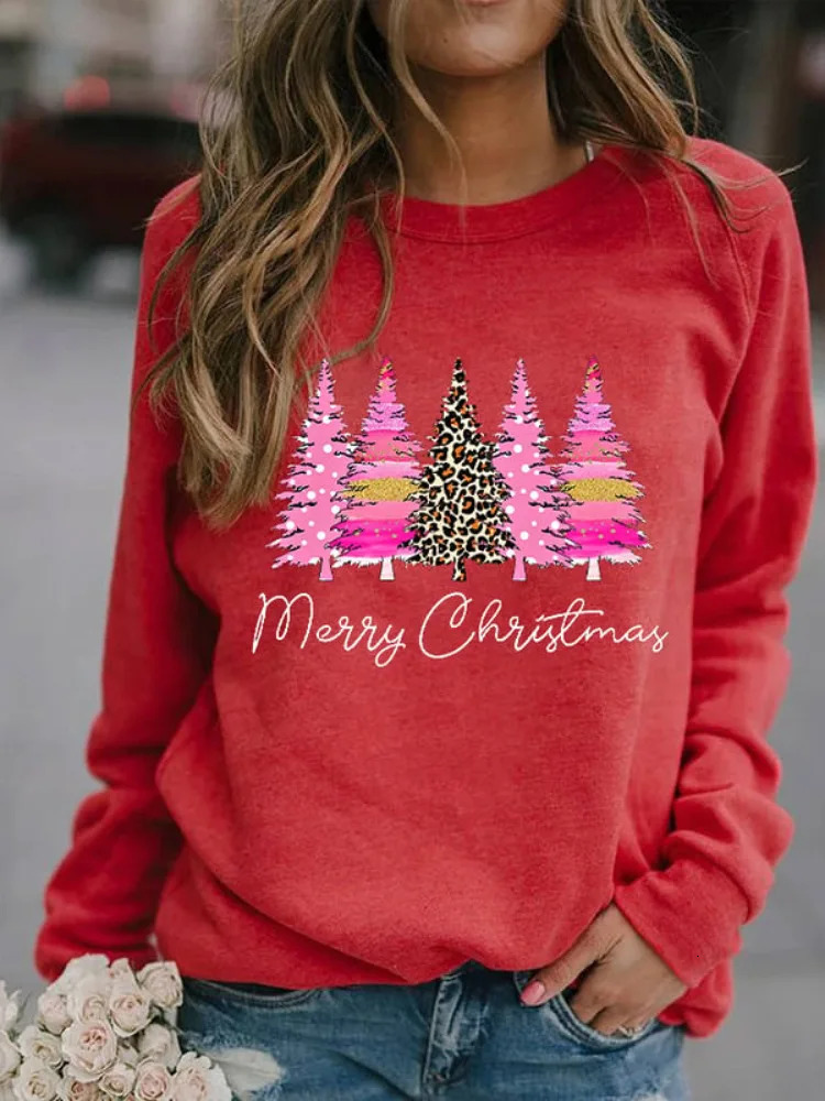 Horse Christmas Tree 3D Print Raglan Sleeve Sweatshirts Womens Oversized Pullovers Hoodies Female Streetwear Woman Clothing 251105