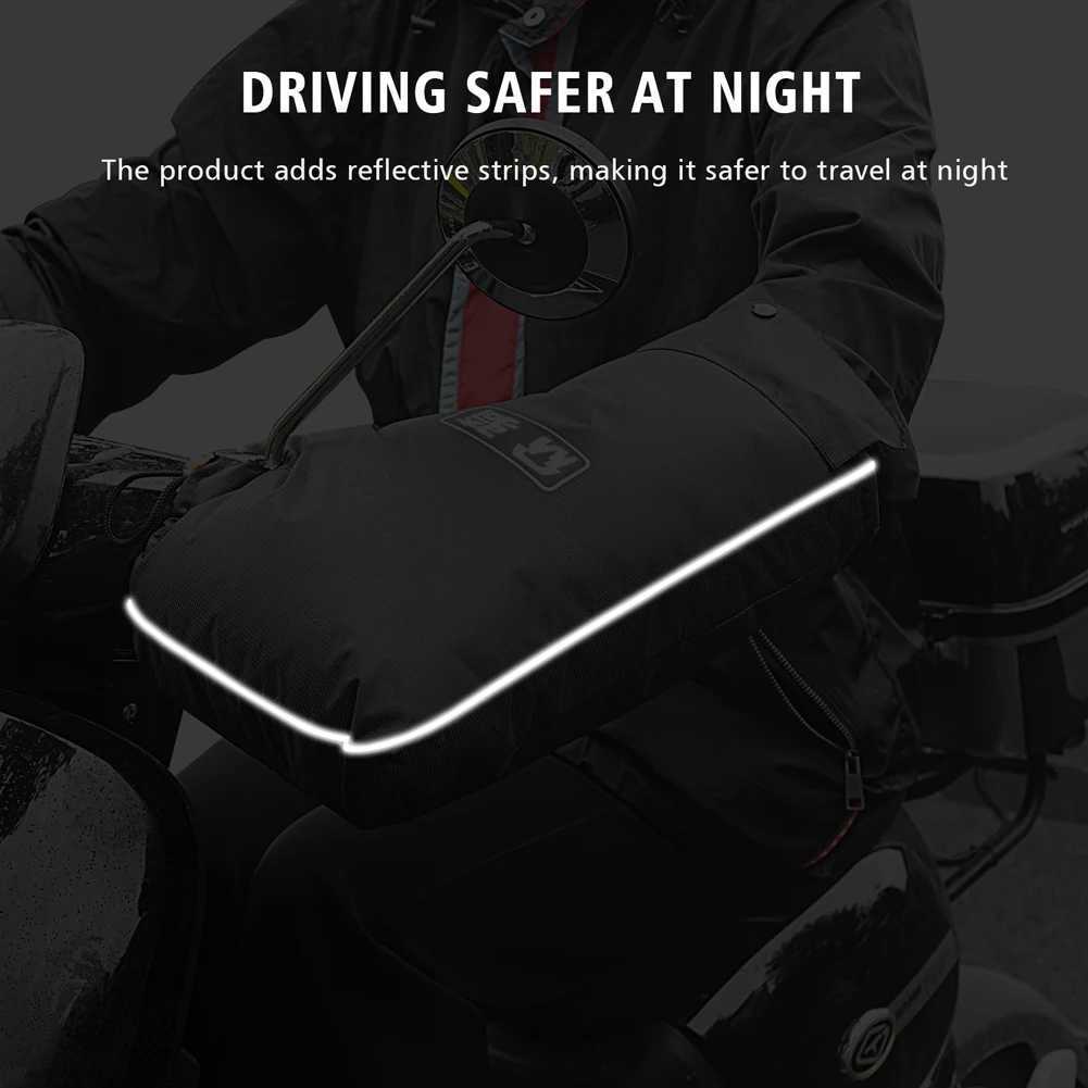 Waterproof Motorcycle Handlebar Muffs Hand Protector Winter Windproof Thickened Warm Thermal Mobile Handle Bar Cover Gloves S25118{category}