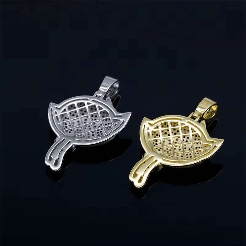 Fine Jewelry Cute Necklace Pendant Anime Characters Jewelry Gold Zircon Iced Out Hip Hop Pendants