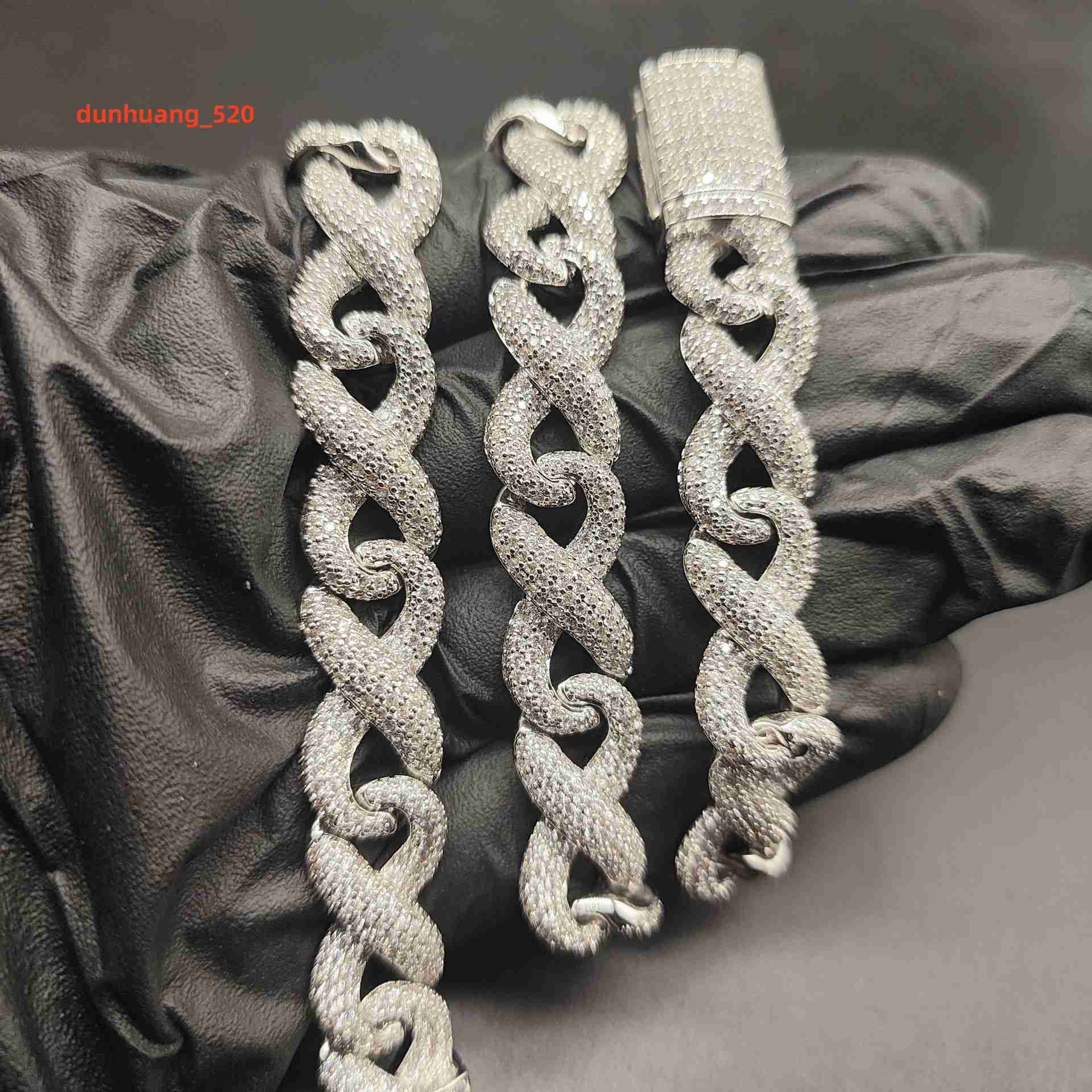 12mm Hip Hop Iced Out Men Fashion Rapper Jewelry Vvs Moissanite Cuban Link Chain 925