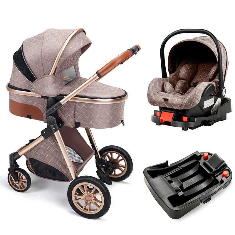 Baby Stroller 3 In 1 High Landscape Stroller For Newborns Infant Trolley Wagon Portable Baby Carriage With BaseXJ250623