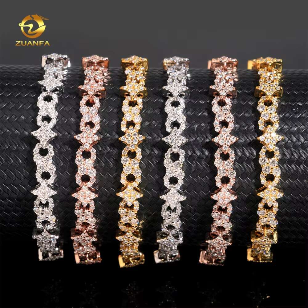 New Arrival Iced Out Fancy Shape Infinity 925 Silver Rose Gold Moissanite Diamond Women Necklace