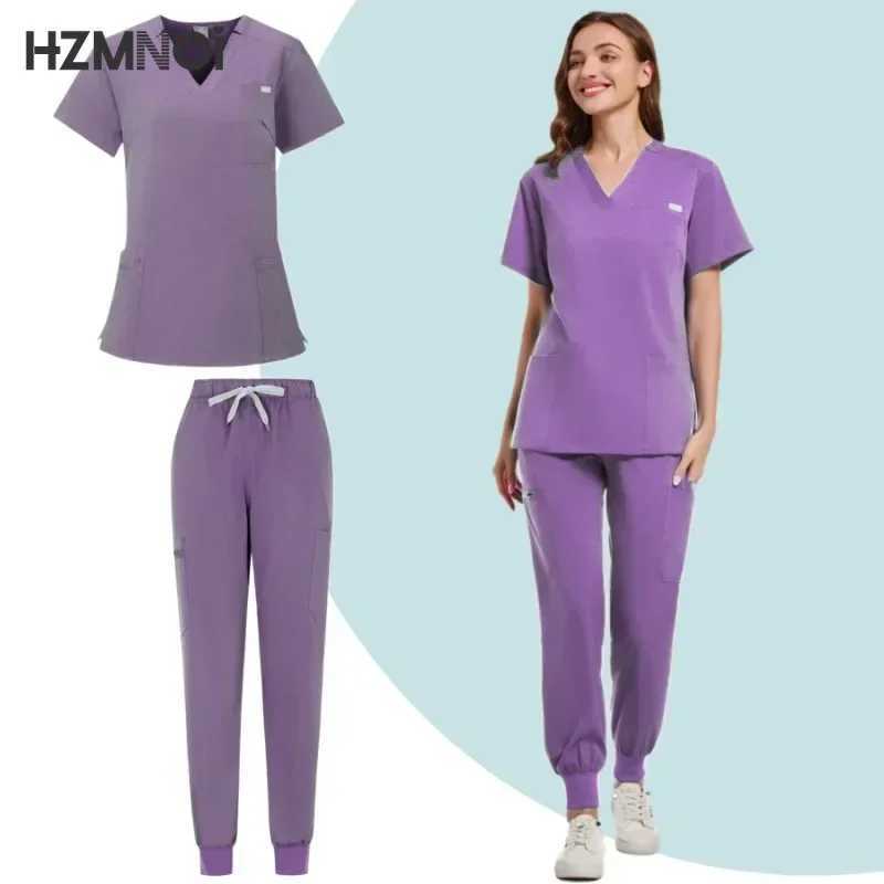 Multicolor Operating Room Scrubs Set Doctor Nurse Top Pants Lab Workwear Surgical Gown Medical Nursing Uniform Clinical Overalls X2504101