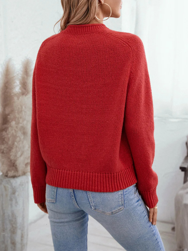 Autumn Winter Women Christmas Tree Pattern Sweaters Casual Knitwear Crew-Neck Pullover Holiday Sweater Woman Pullovers 251106