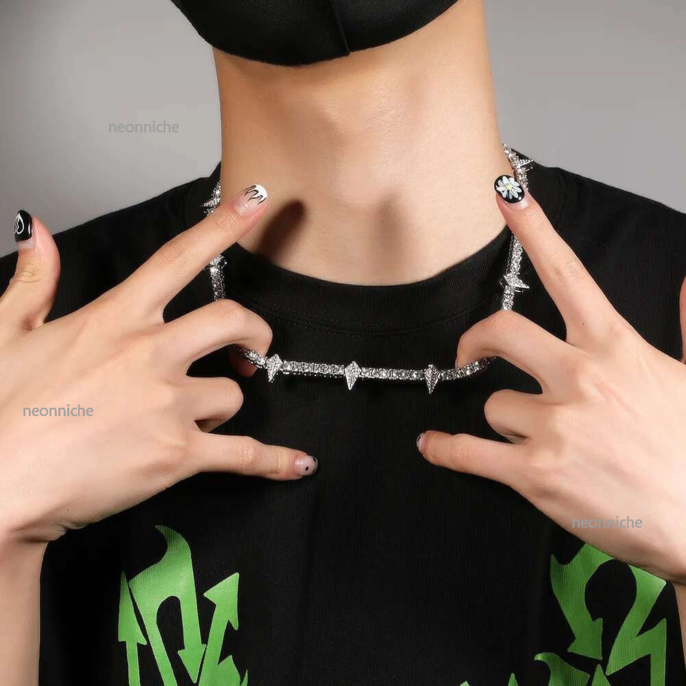 Hip Hop Gold Chains Iced Out Tennis Chain Mens Club Jewelry Glow-in-the-dark Drip Black Panther Necklace