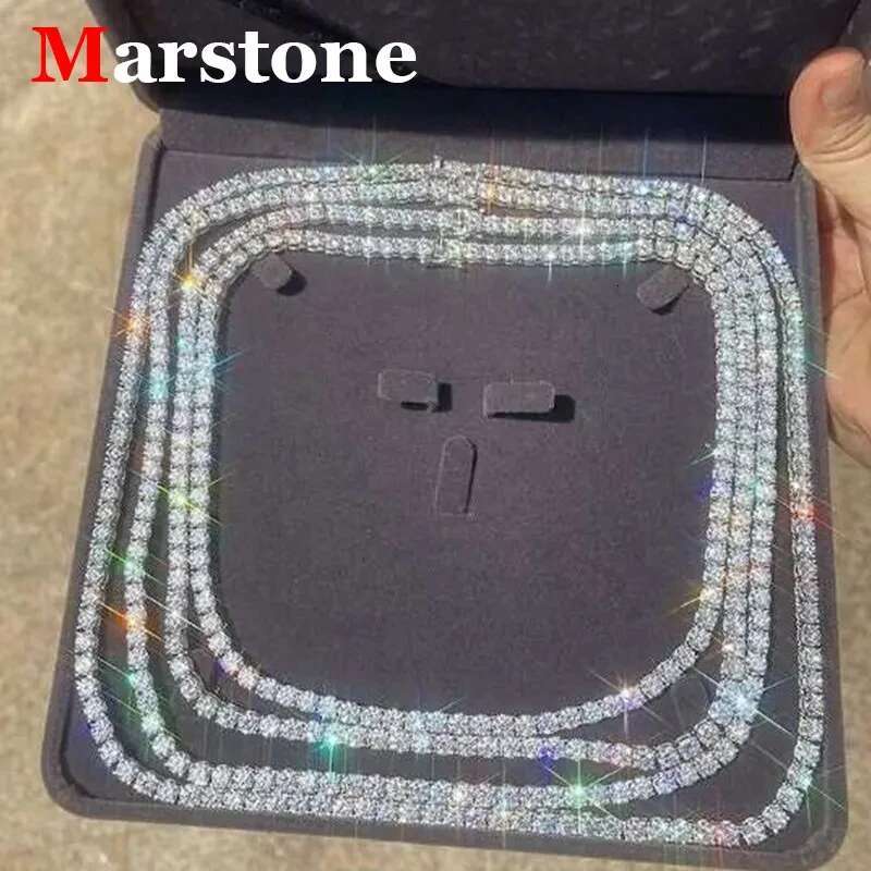 0.3-0.5ct D Color Moissanite Tennis HipHop Bracelet Necklace S925 Silver White Gold Bracelets Fine Jewerly for Women Man