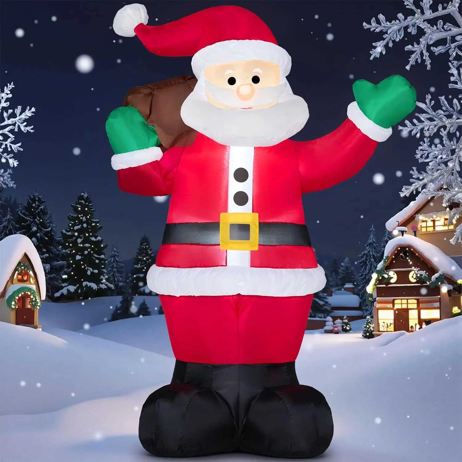 Christmas JOYFY 6 FT Christmas Inflatable Santa with Gift Bag Blow Up Xmas Decorations for Christmas Yard Garden Lawn Winter Decorations Y251111