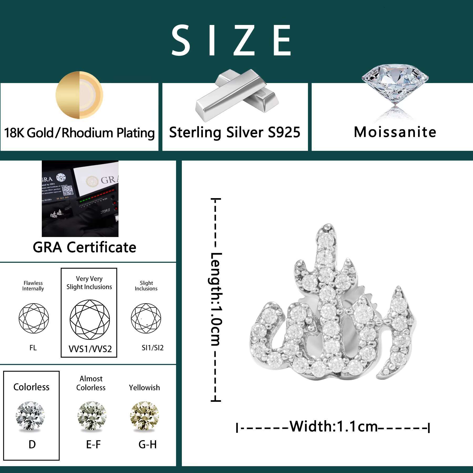 Luxury Hip Hop Jewelry Hip Hop Iced Out Moissanite Allah Stud Earrings for Men New Design 925 Sterling Silver Earrings
