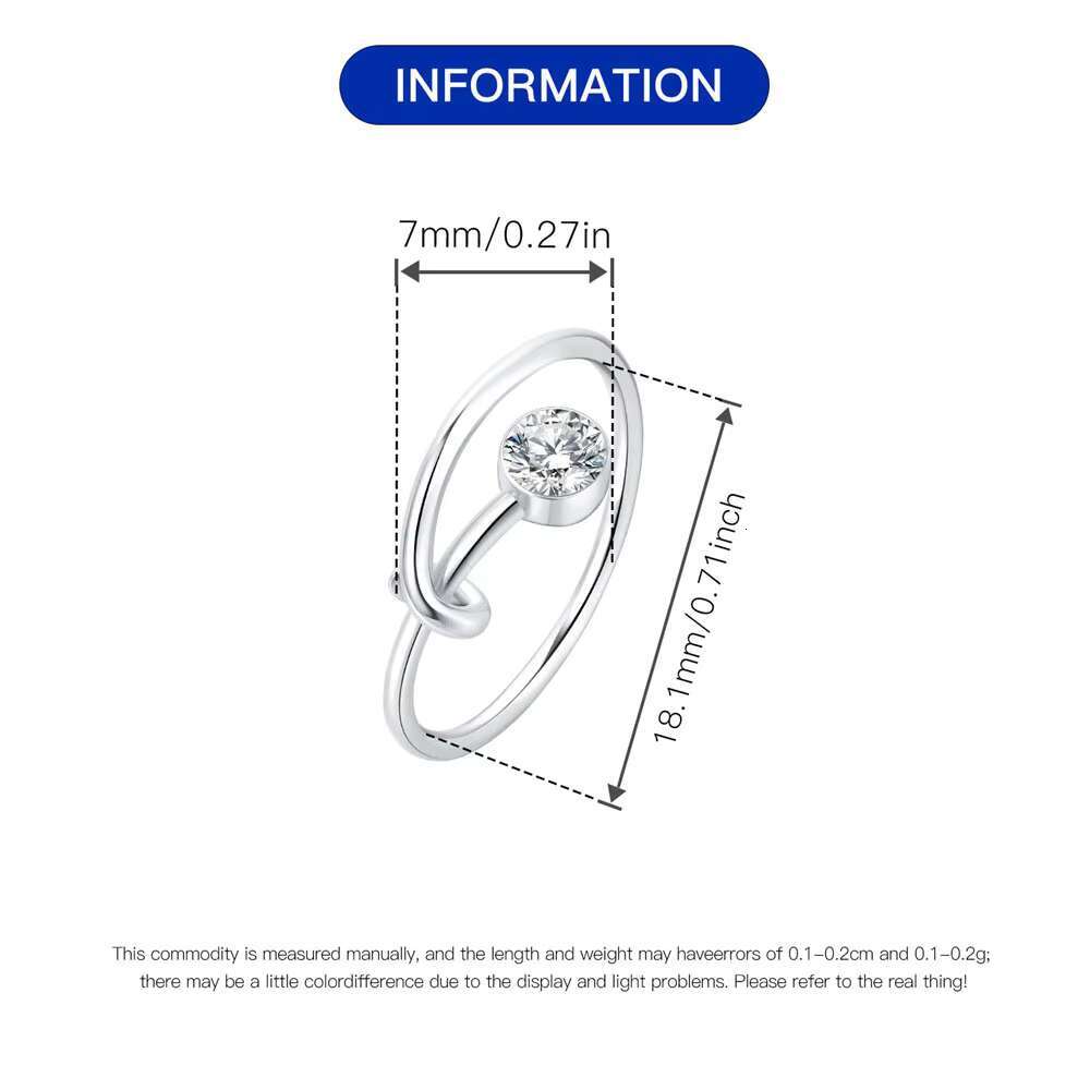 Light Luxury Single Diamond Ring 925 Sterling Silver Geometric Adjustable Index Finger Rings Factory Wholesale Price