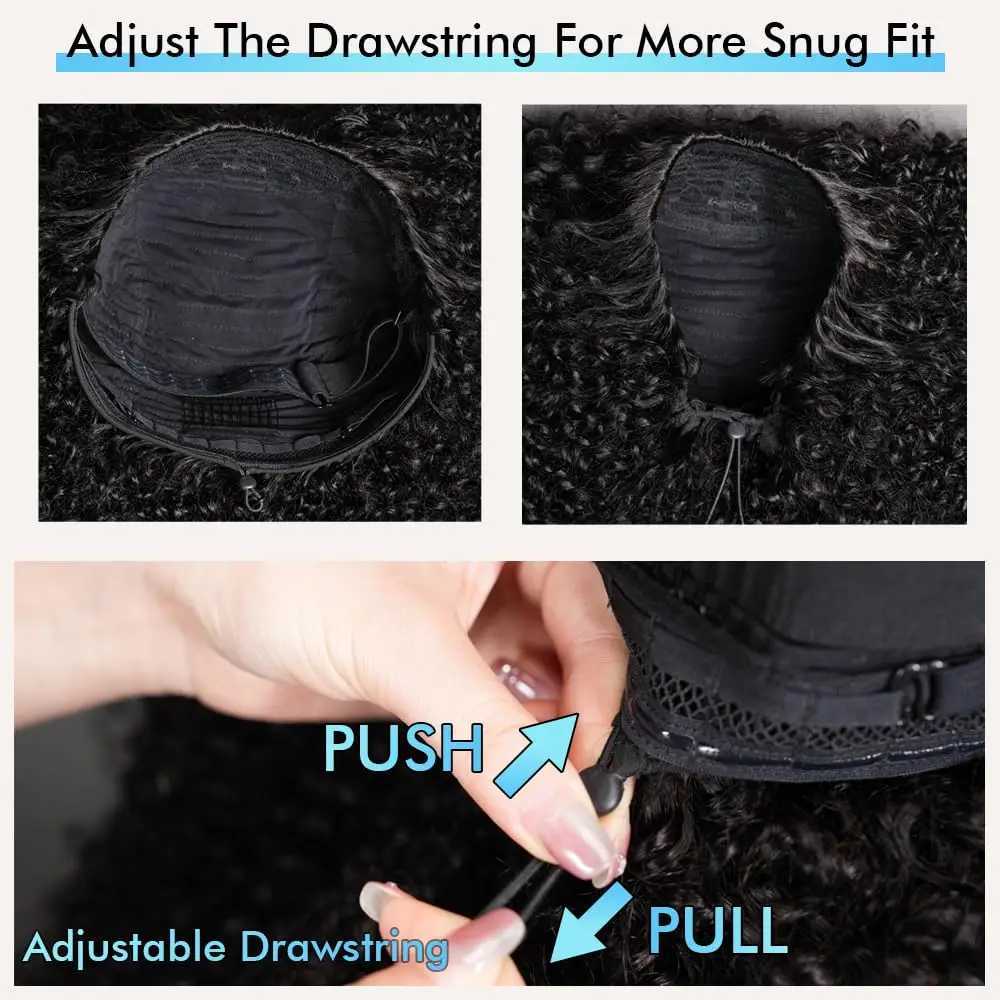 Half Wig Kinky Curly 200 Density Remy Hair Curly Wigs 100 Human Hair No Leave Out Upgrade Glueless Clip In Half Wigs For WomenT251111