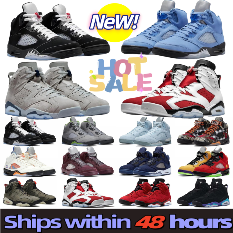 Free shipping 5S basketball shoes for men and 6S high-top sports shoes in black, white, brown, and gray, classic designer J6 outdoor leisure Sneakers zise 36-46