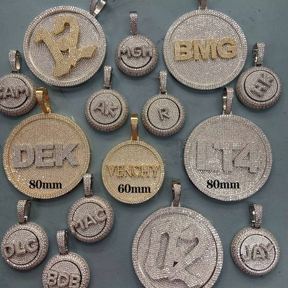 NUOYA Custom Hip Hop Jewelry 18K Gold Plated Iced Out Bing Moissanite Fashion Pendant Customizable