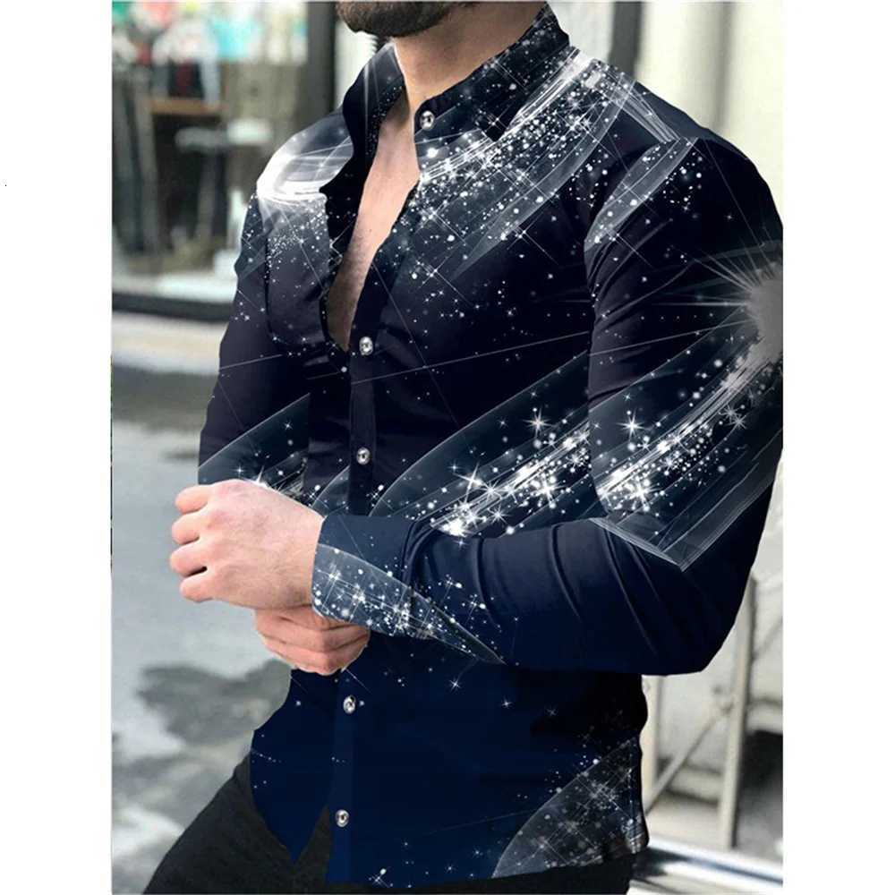 Mens Long Sleeve Shirt Casual All-match Fashion Street Mens Shirt Lapel Single-breasted Long Sleeve Top Mens Clothing K251110