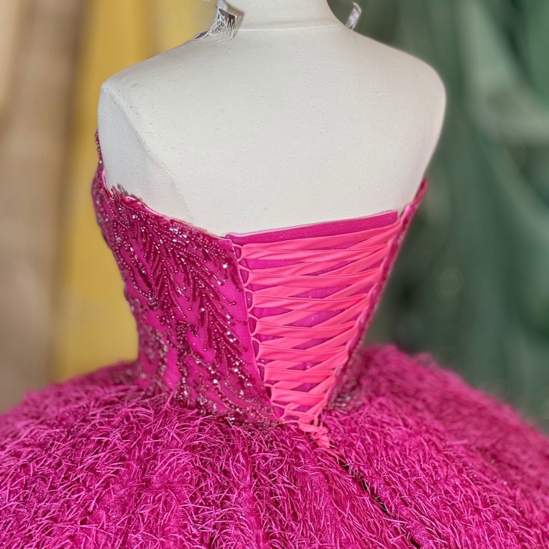 Rose Red Shiny Quinceanera Dresses Off The Shoulder Beading Crystal Tull Party Birthday Sweet 16 Dress Vestidos 15 De Anos