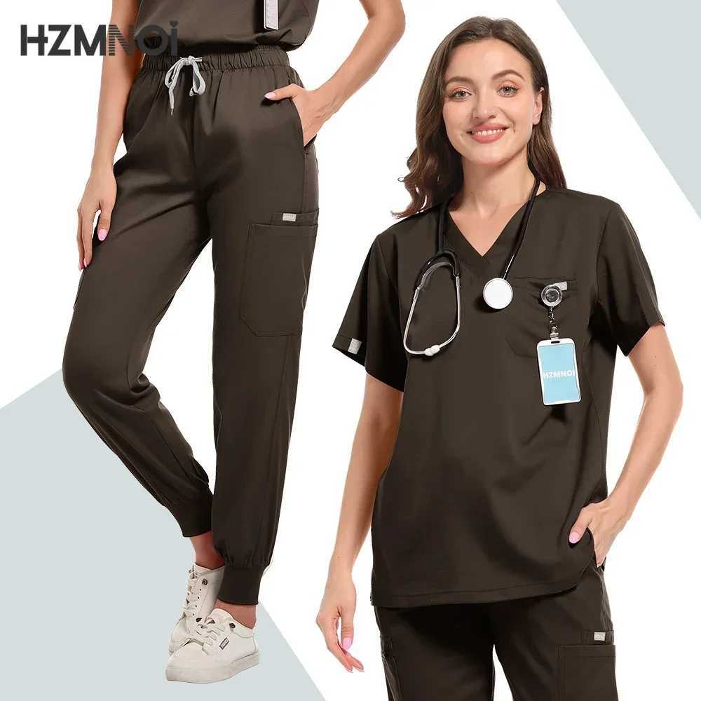 Dentistry Doctor Lab Spa Uniform Surgical Scrub Uniform for Woman Pharmacy Pet Hospital Set Slim Fitting Elasticity Nurse Scrubs X250410