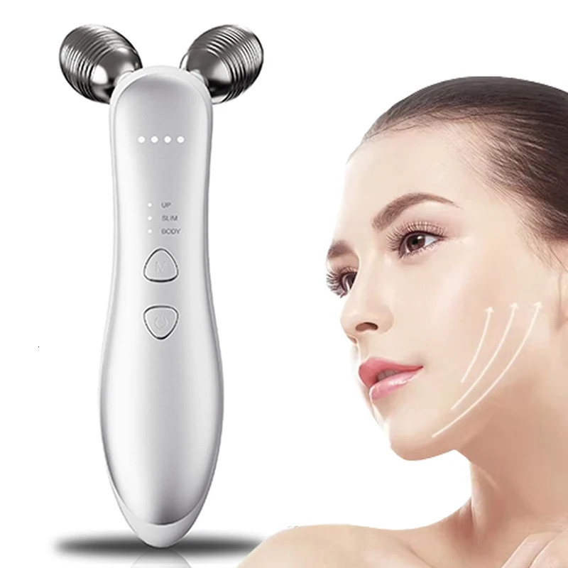 Electric Microcurrent Beauty Instrument Face Lift Roller Massager Skin Tighten Thin Double Chin Massage Devices 251106