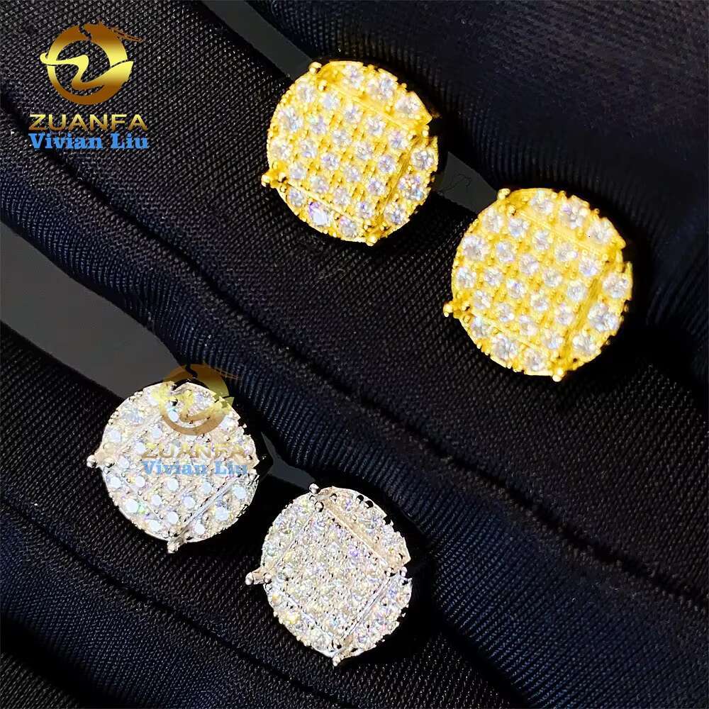 Factory Price Sterling Silver Custom Luxury Diamond Jewelry Fashion Jewelry Vvs Moissanite Stud Earrings