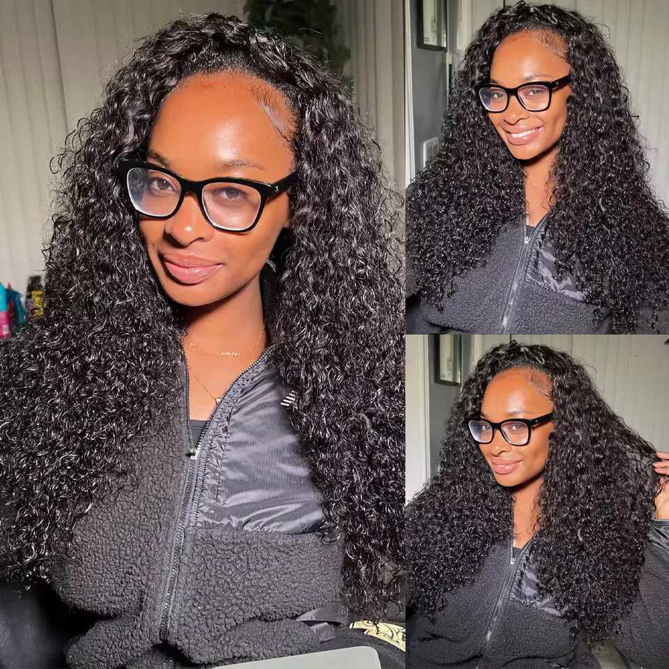 200 Density 3 In 1 Half Wigs Human Hair Curly Glueless Wig Natural Curly Adjustable 16-32 inches Half Wig For WomenT251111