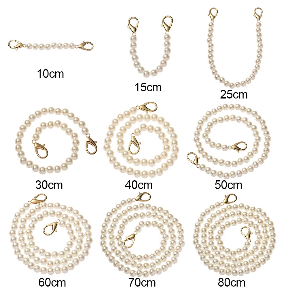 Fashion Pearl Belt Accessories DIY purse Replacement Pearl Strap Long Beaded Chain Bags Handbag Handles 251110