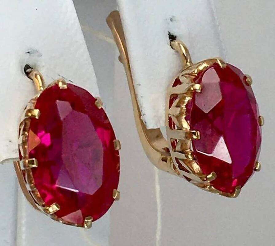 Classic Design Round Dangle Earrings For Women Dazzling Red Crystal CZ Engagement Wedding Jewelry Statement Earring