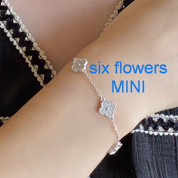 Bracciale Adita Mini 6 Fiori Placcato Oro 18 Carati Realizzato Con Conchiglie N…