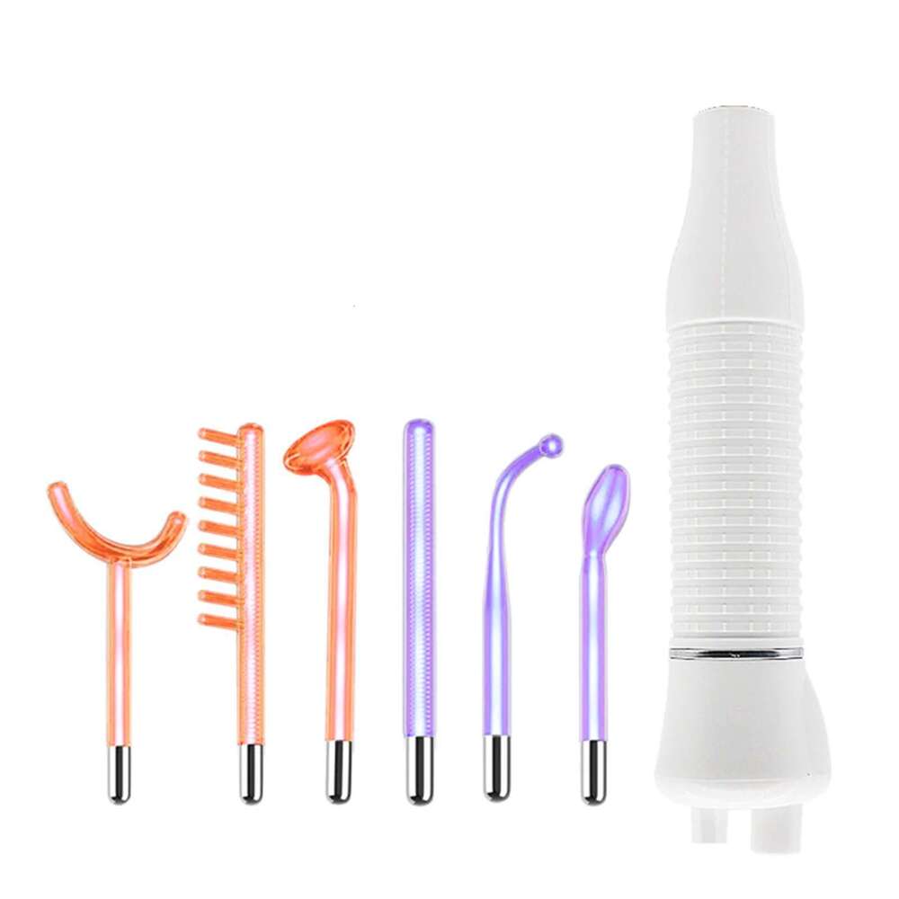 High Frequency Facial Spa Hine W/ LED Light Electrode Glass Tube Face Skin Care Wand Comb Acne Remover Beauty Instrument