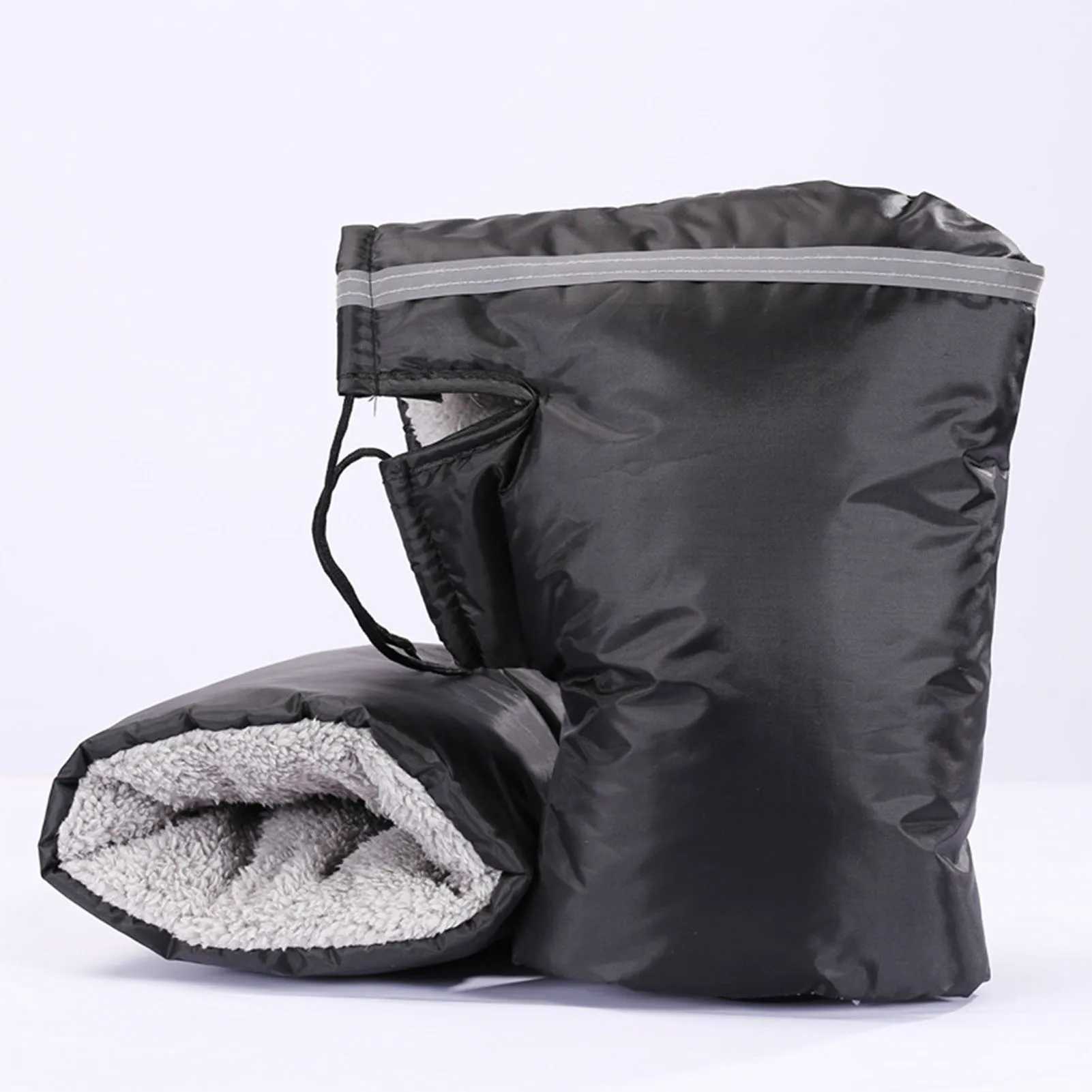 Motorcycle Handlebar Gloves with Reflective Strip Windproof Thermal Handle Bar Cover for ATV/Snowmobile/Scooter S25118