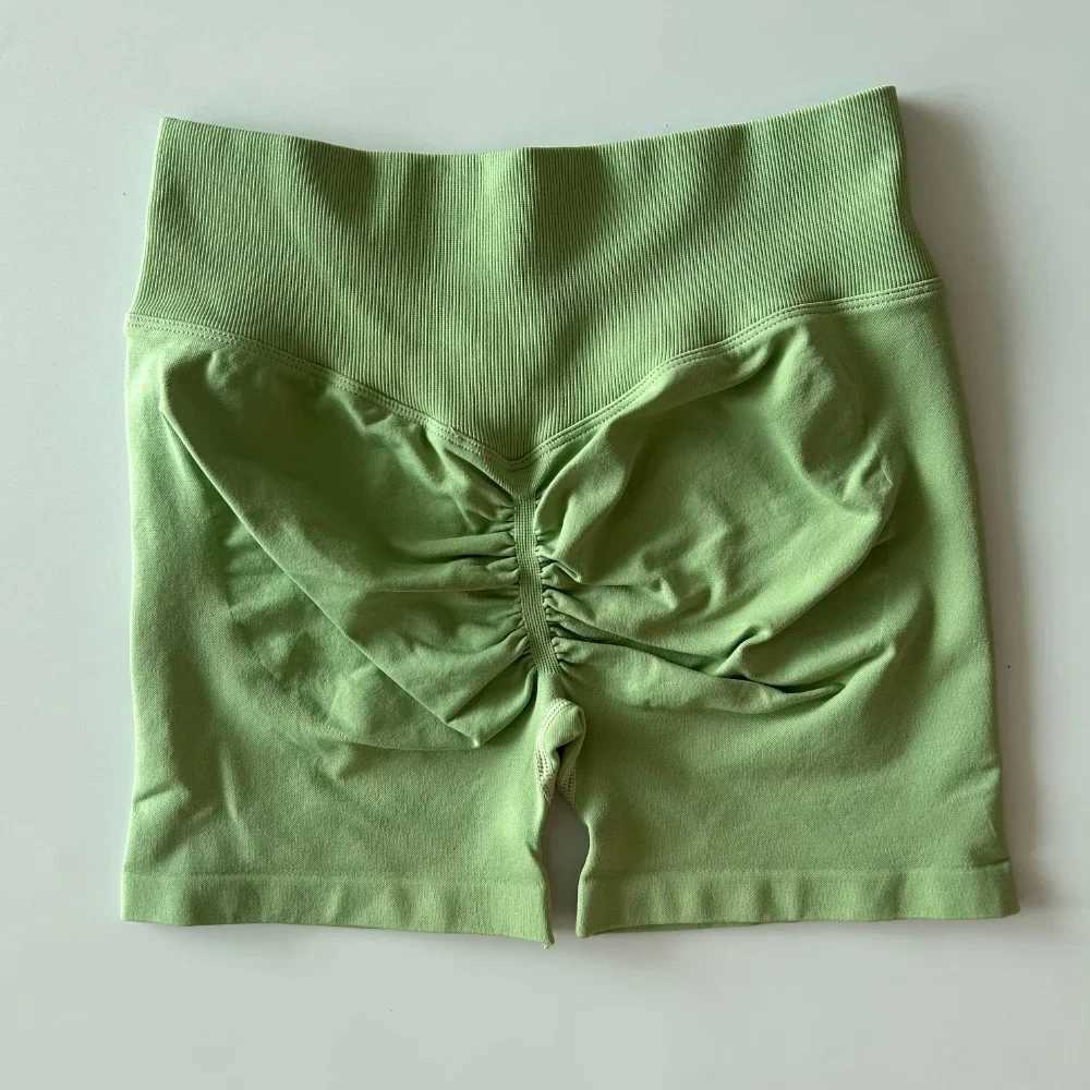 Dynamic shorts seamless womens pleated Bum yoga shorts rib high waist gym shorts high stretch training running cycling shortsW250411