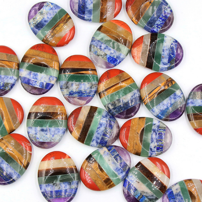 Seven-color Thumbstone, Natural Crystal, Half-Concave Thumbstone, Massage and Manipulation Board, Forgetfulness Stone, Seven-color Stress Relief Stone