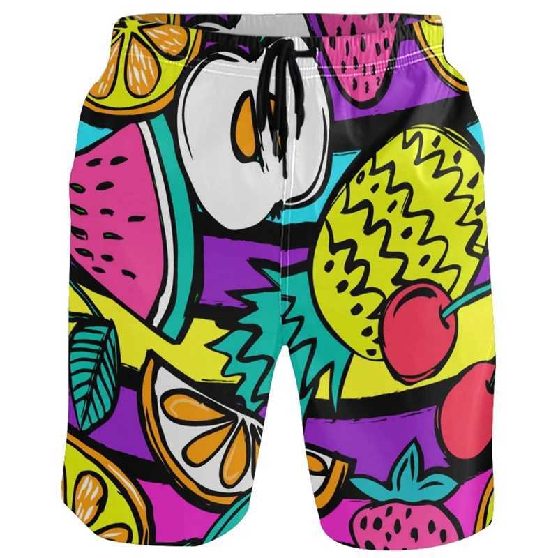 Fashion y2k board shorts mens 3D printing tropical Hawaiian beach shorts swimsuit family 2023 summer cool ice shorts swimming trunks swimming trunksW2