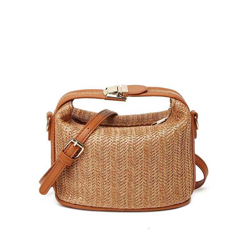 Yogodlns Summer Small Straw Handbag Trendy Shoulder Bag Woven Bucket Crossbody Bag Casual Seaside Beach Bag Gilrs Handle ToteT251110
