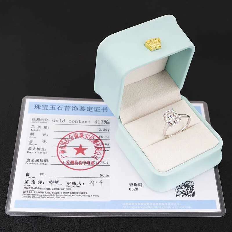 Real 10k White Gold 2-4ct D Color VVS1 Oval Cut Moissanite Solitaire Ring for Women Wedding Ring Pass Diamond Tester Gift