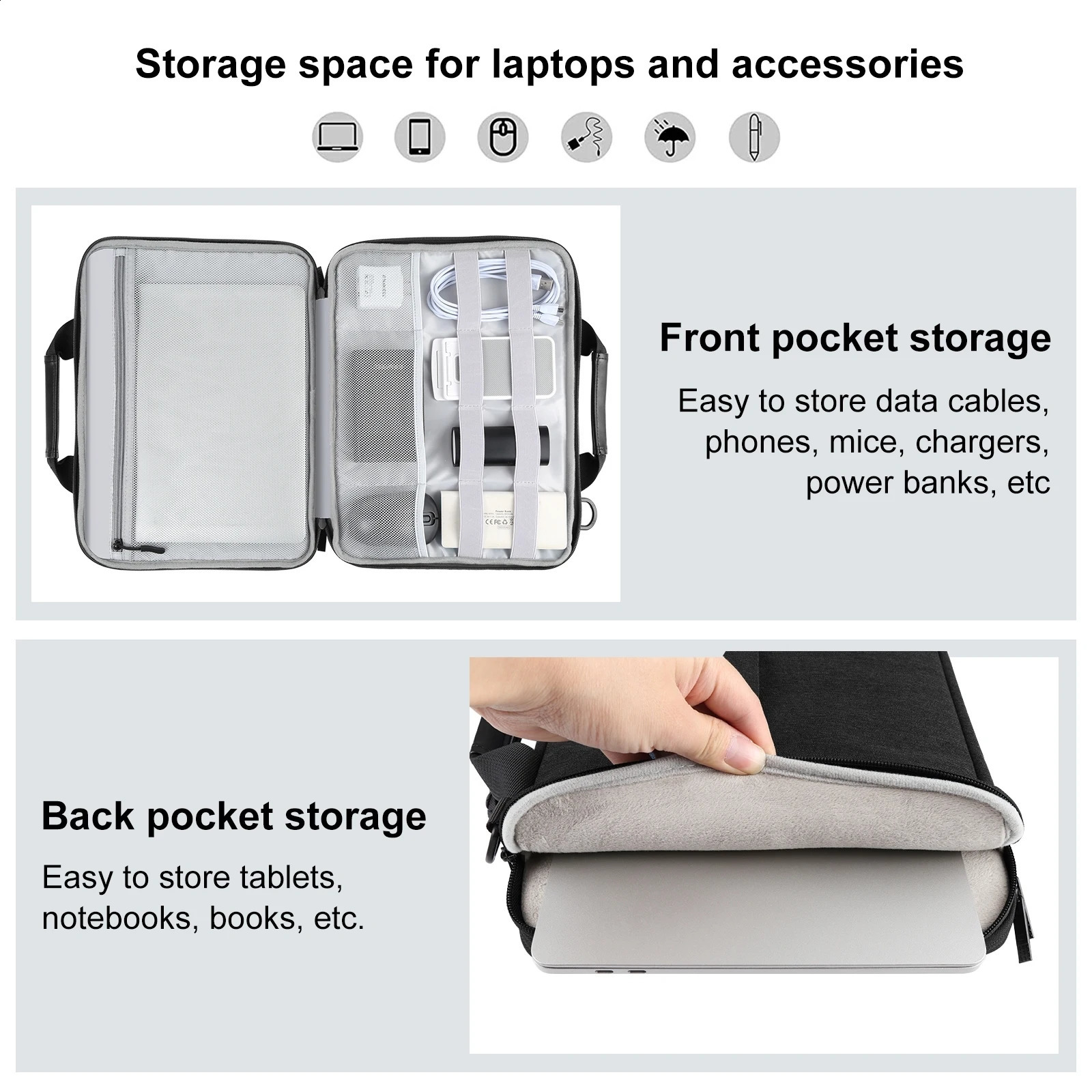 HAWEEL 13.0 inch -16.0 inch Briefcase Crossbody Laptop Bag For / Thinkpad / ASUS / HP Other Laptop Bag250403