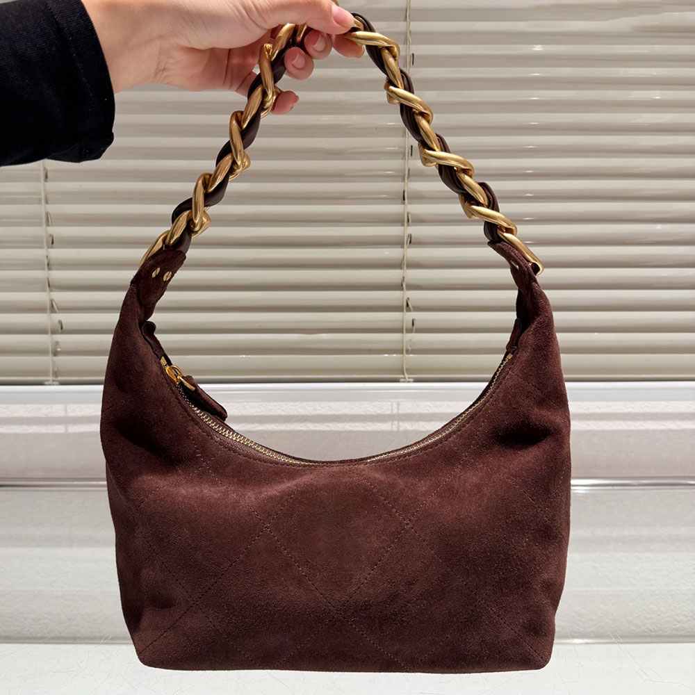 Luxury Designer Suede Makeup Bag Women Crossbody Shoulder Bag Vintage Handbag Hobo Wallet Purse Trend Card Holder Key Pouch Fashion Sacoche Underarm Bag Borsa 28CM