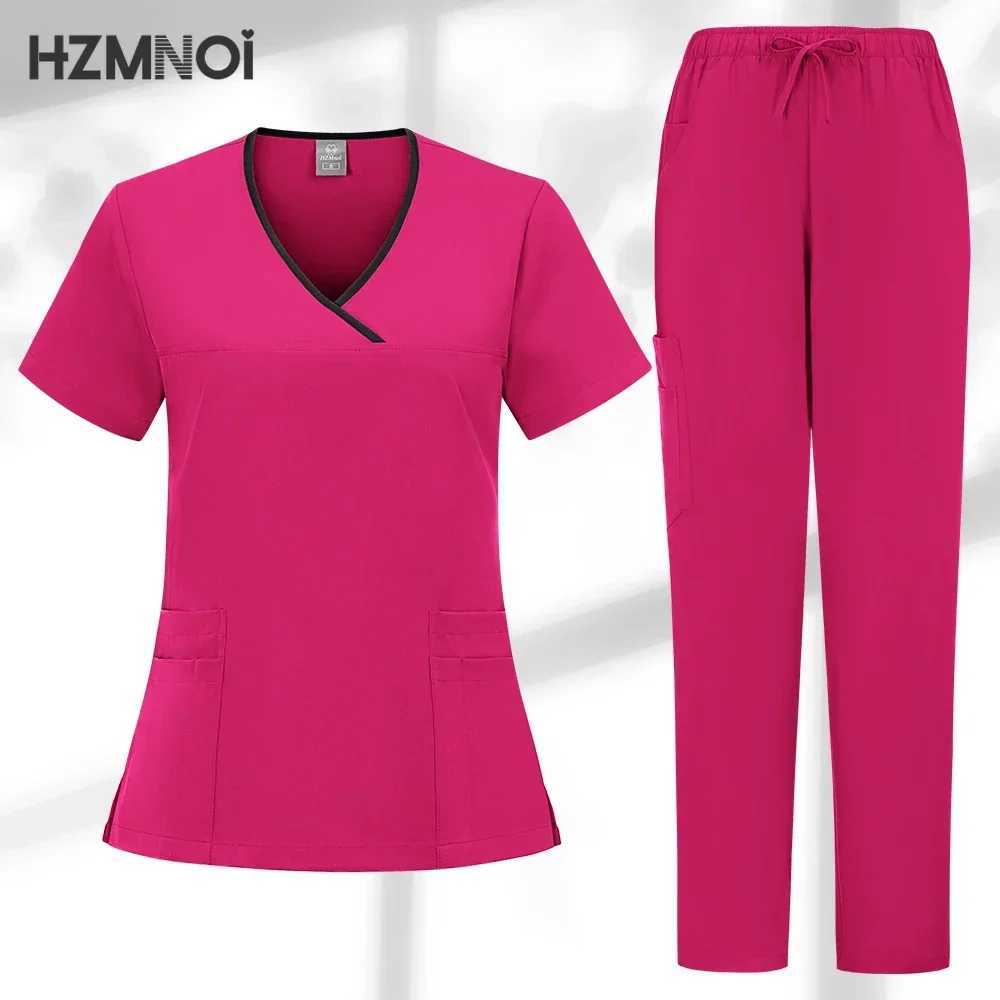 Hospital Surgical Uniforms Women Beauty Tops Pant Medical Nurse Uniforms Scrubs Set Clinical Nursing Accessories Doctors Clothes X250410