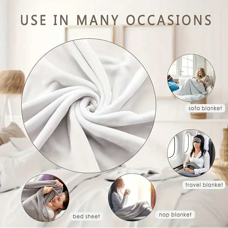 1pc Floral Printed Wool Blanket - Polyester Fabric Machine Washable Suitable for Bedroom Living Room Sofa Decoration C251111