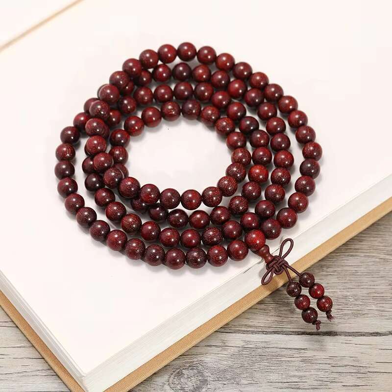 Small Leaf Purple Sandalwood Bracelet, Female Blood Sandalwood, 108 Bead Necklace, Male Play Beads, Wooden Bracelet