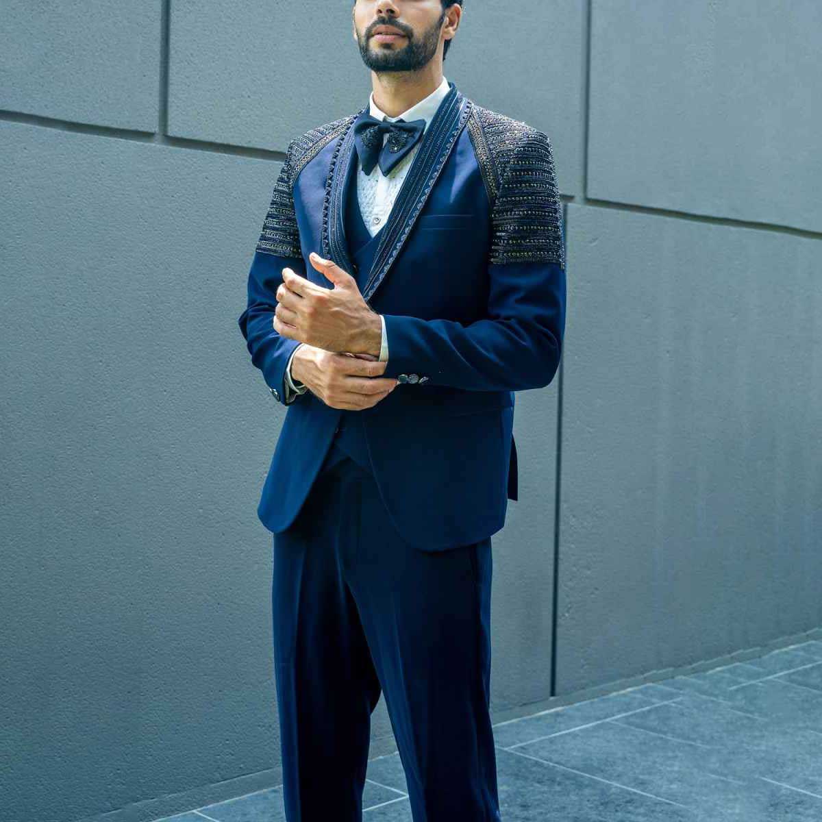 Fashion Wedding Men Suit Appliques Party Suit 2-Pieces Coat Pants Tailor-Made Groom Groomsman Formal Occasions Size Plus Size Customized M251622
