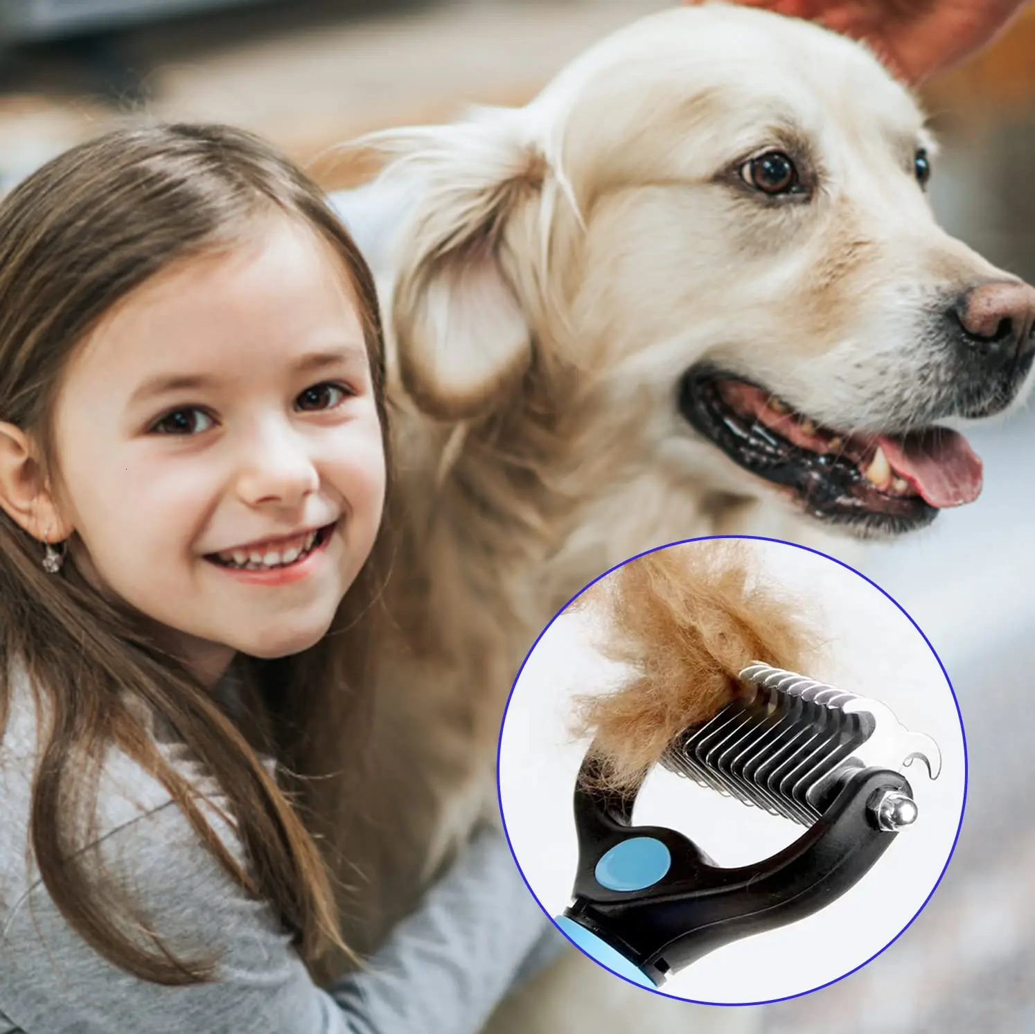 Professional Pet Deshedding Brush Dog Hair Remover Fur Knot Cutter Puppy Cat Comb Brushes Dogs Grooming Shedding Supplies 251110